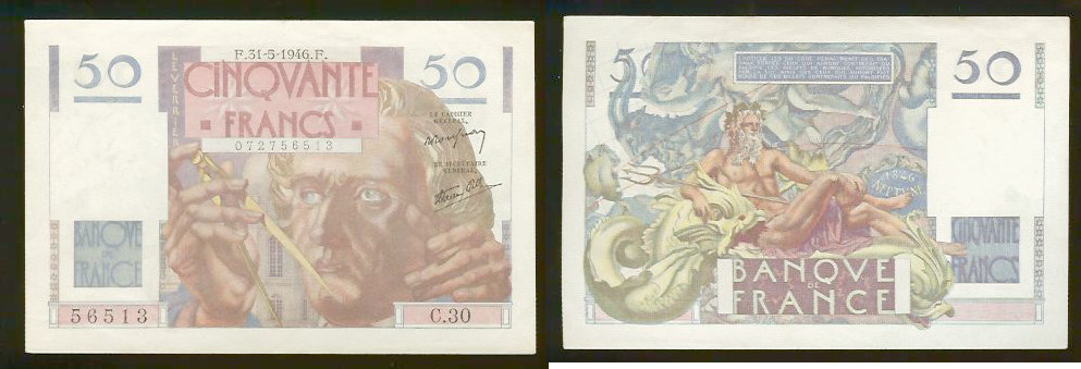 50 francs Verrier 1946 AU+
